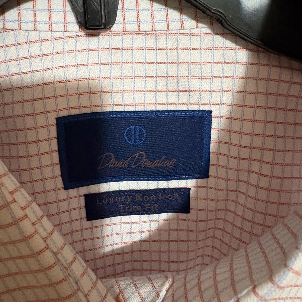 David Donahue Men's Light Pink Micro-Check Dress Shirt - Picture 3 of 4